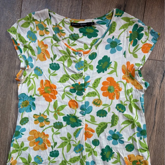 Gudrun Sjoden Swedish Summer Dress Floral Pockets Small Organic Cotton Jersey - Picture 3 of 9